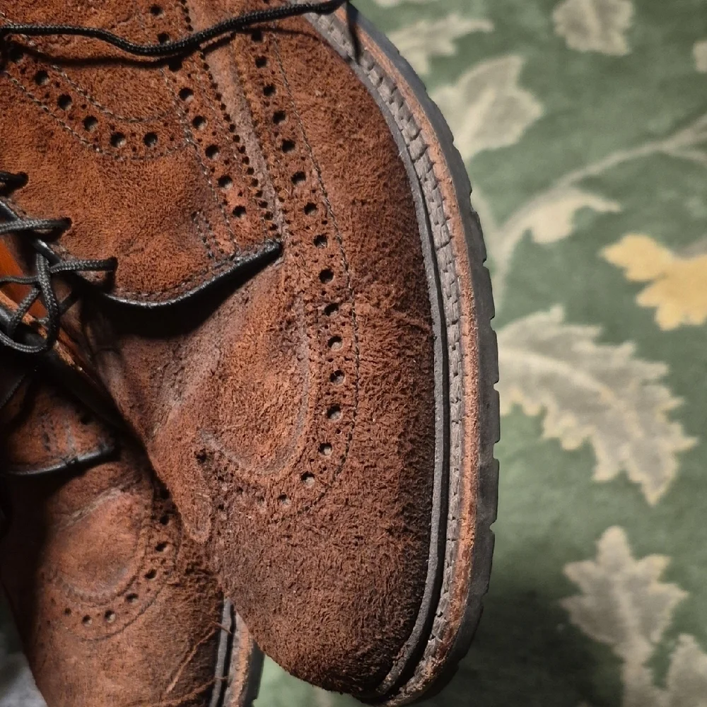 Allen Edmonds Brown Suede Wingtip Oxford Shoes